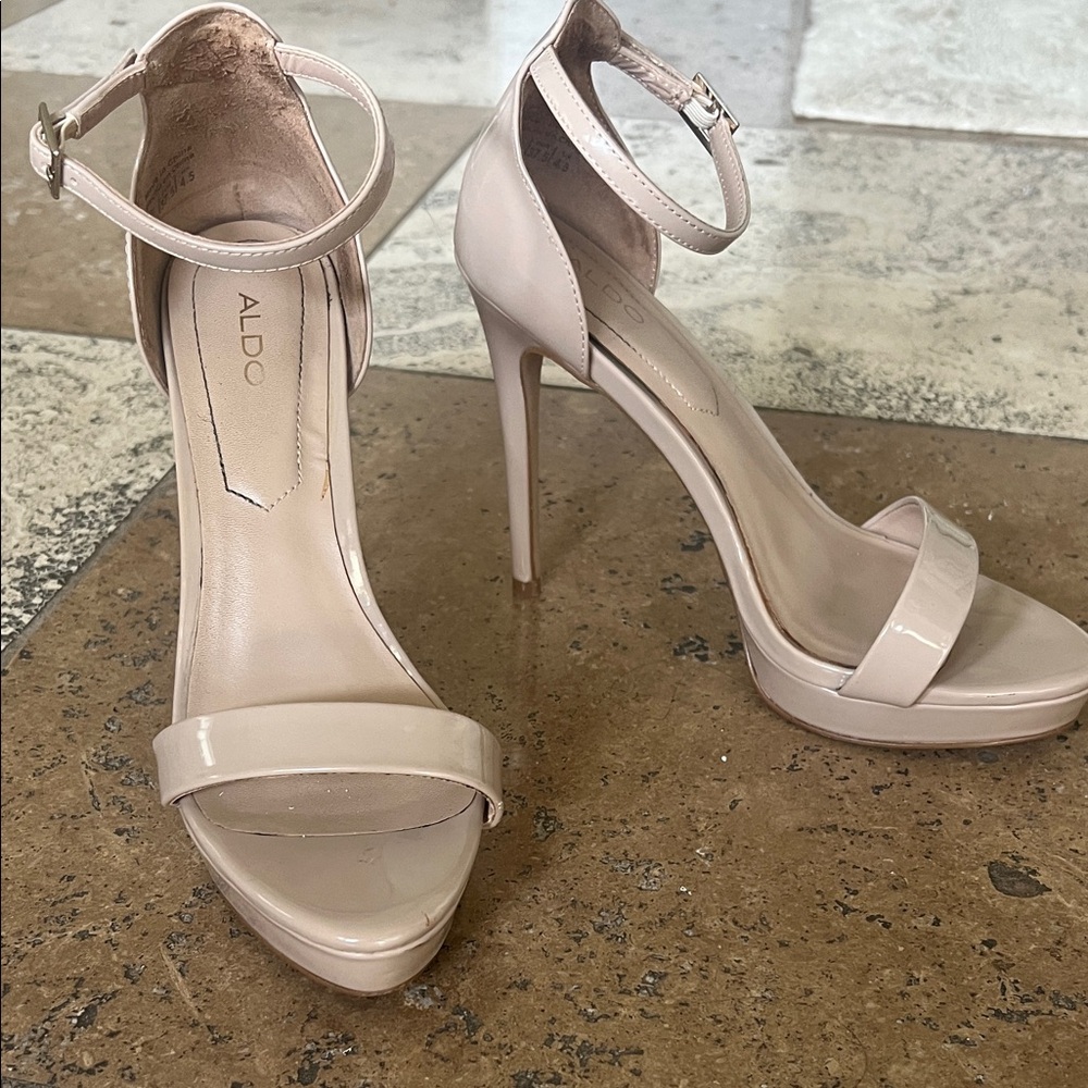 Aldo Nude Ankle Strap Heels